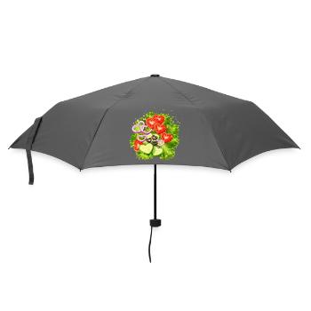 Salat mit Gemüse in Herzform Illustration  - Regenschirm (klein) - Grau - Vorne