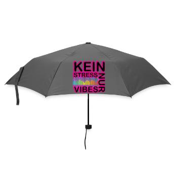Kein Stress Vibes Neon - Regenschirm (klein) - Grau - Vorne