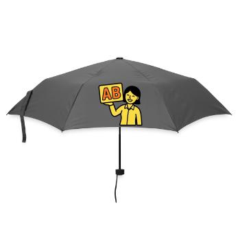 Lehrerin Grundschule ABC Vektor - Regenschirm (klein) - Grau - Vorne