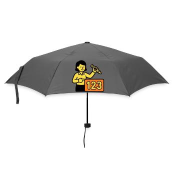 Lehrerin Mathe 123 Schule - Regenschirm (klein) - Grau - Vorne
