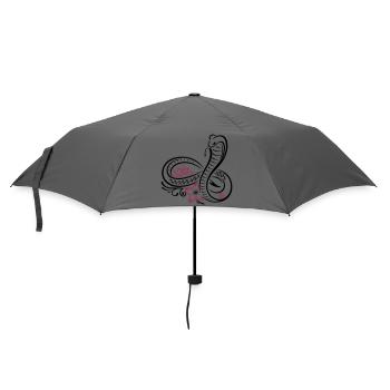 Schlange, Kobra mit infinity und Lotus - Regenschirm (klein) - Grau - Vorne