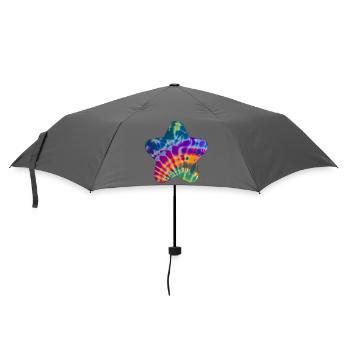 Groovy Tie Dye Stern - Regenschirm (klein) - Grau - Vorne