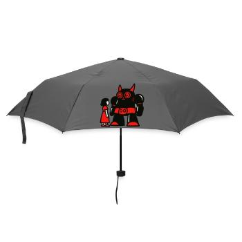 Girl and Robot - Umbrella (small) - grey - Front