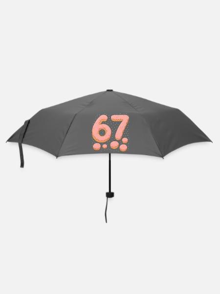 Süße 67 Donut-Typografie-Feier - Regenschirm (klein) - Grau