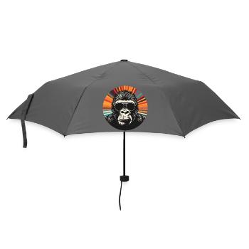 Gorilla Retro Sonnenbrille Pop Art - Regenschirm (klein) - Grau - Vorne