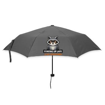 Nacht-Waschbär-Superkraft - Regenschirm (klein) - Grau - Vorne