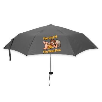 Der letzte der echten Männer – lustiger Höhlenmensch - Regenschirm (klein) - Grau - Vorne