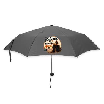 Zuhause ist, wo mein Hund ist – Hundeliebe - Regenschirm (klein) - Grau - Vorne