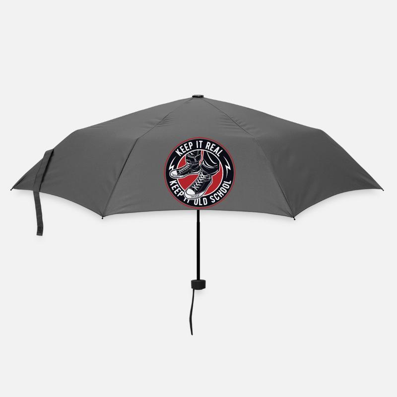 Keep It Real Old School Sneakers Logo - Regenschirm (klein) - Grau