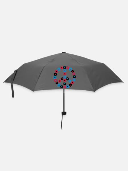 Blumen Friedenszeichen - Regenschirm (klein) - Grau