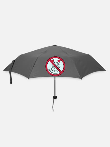 verboten schild durchgestrichen keine maus suess n - Regenschirm (klein) - Grau