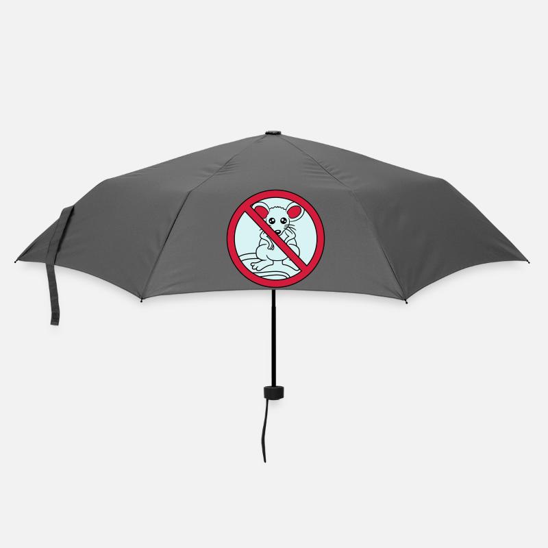verboten schild durchgestrichen keine maus suess n - Regenschirm (klein) - Grau