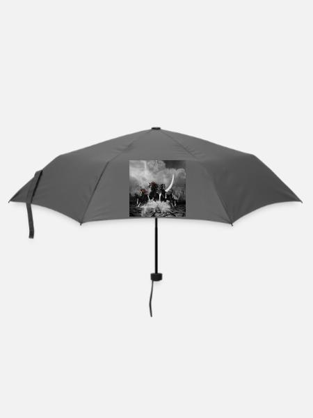 Wunderbare schwarze Pferde - Regenschirm (klein) - Grau
