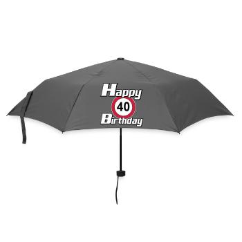 40.Geburtstag , 40 Jahre , Happy Birthday 40 (25) - Regenschirm (klein) - Grau - Vorne