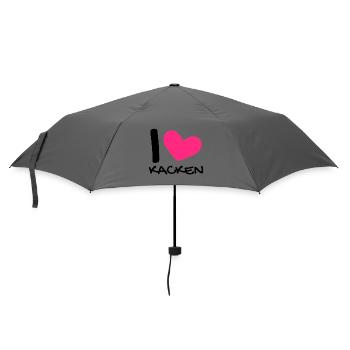 Ich liebe Kacken - Regenschirm (klein) - Grau - Vorne