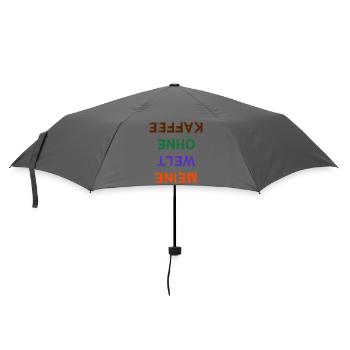 Kaffeetrinker Humorvoll Statement Kafffee Koffein - Regenschirm (klein) - Grau - Vorne