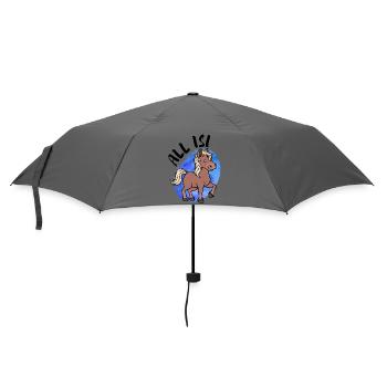Pferdenarr Islandpferde Pony Statement Islandponys - Regenschirm (klein) - Grau - Vorne