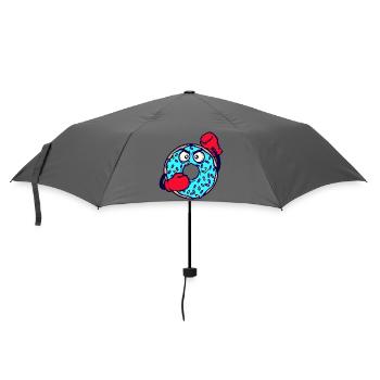 Donut Süßigkeiten Lecker Naschen Nachspeise - Regenschirm (klein) - Grau - Vorne