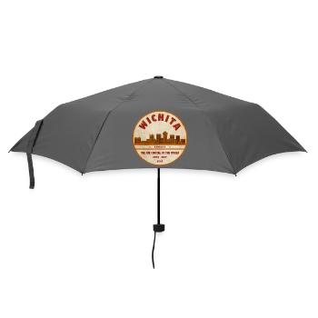 Wichita Vintage Abzeichen Luftkapital - Regenschirm (klein) - Grau - Vorne