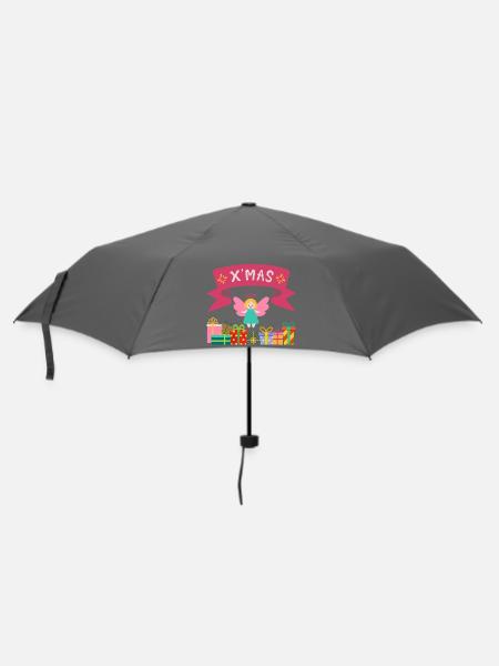 XMAS Engel mit Geschenken - Regenschirm (klein) - Grau