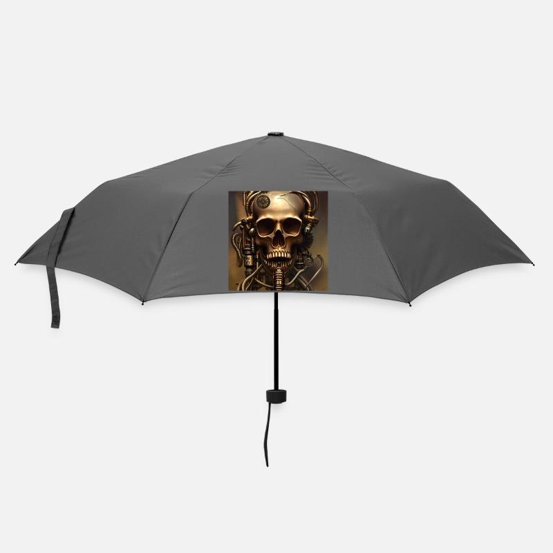 Superbe crâne steampunk doré - Parapluie standard - bruyère