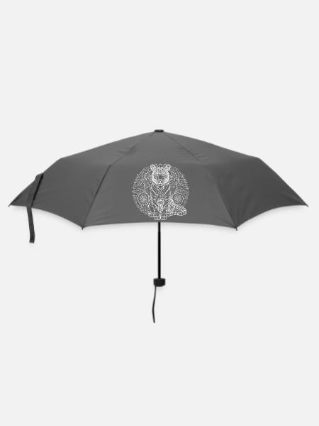 Tiger Mandala - Regenschirm (klein) - Grau