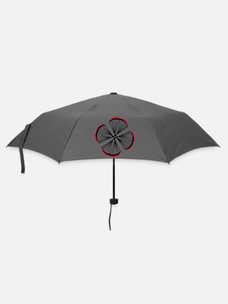 Fallschirmspringer bilden zusammen ein Glücksklee - Regenschirm (klein) - Grau