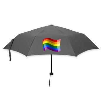 Waving rainbow flag - Umbrella (small) - grey - Front