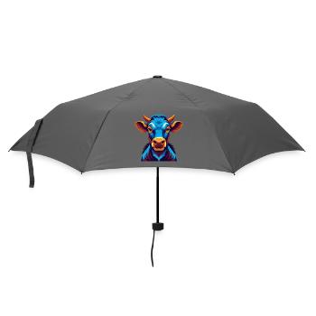 Cow Colorful Kawaii Cartoon Character Clipart - Umbrella (small) - grey - Front
