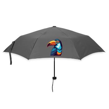 Toucan Colorful Kawaii Cartoon Character Clipart - Umbrella (small) - grey - Front