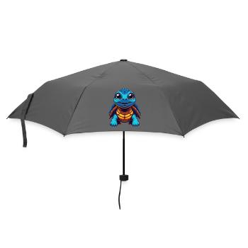 Turtle Colorful Kawaii Cartoon Character Clipart - Umbrella (small) - grey - Front