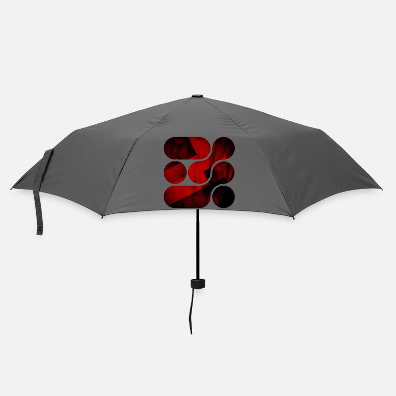 OCHOOO - Dunkelrot - Regenschirm (klein) - Grau