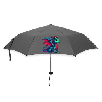 Drache - Regenschirm (klein) - Grau - Vorne