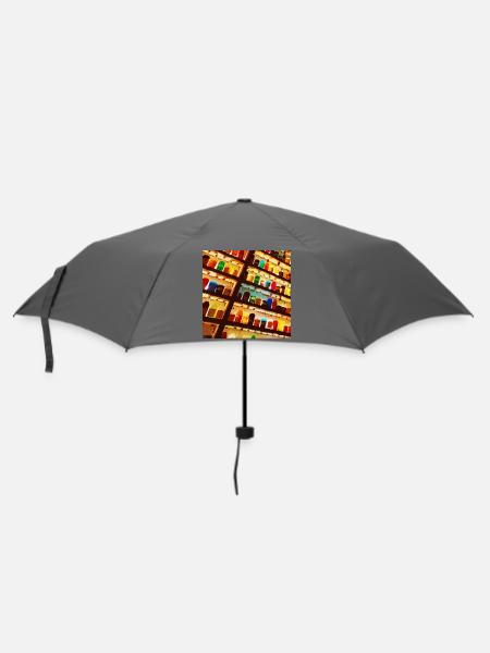 Bunte Flaschen - Regenschirm (klein) - Grau