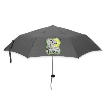 NachtMotiv gräber und Fledermäuse - Regenschirm (klein) - Grau - Vorne