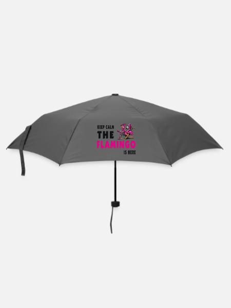 Keep Calm – Flamingo Style - Regenschirm (klein) - Grau