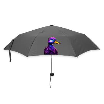 Futuristic Duck in Cyber Style - Umbrella (small) - grey - Front