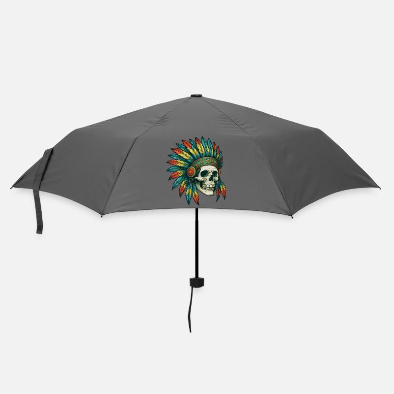 Native Tribal Skull Illustration - Umbrella (small) - grey