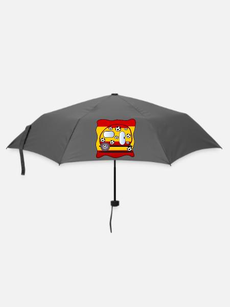 Fußball Camping Spanien - Regenschirm (klein) - Grau