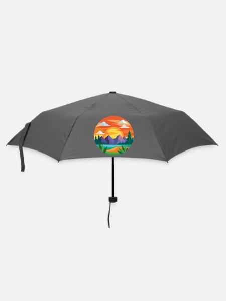 Bunte Berge - Regenschirm (klein) - Grau