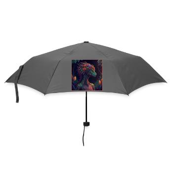 Mythical Jungle Dragon Illustration - Umbrella (small) - grey - Front