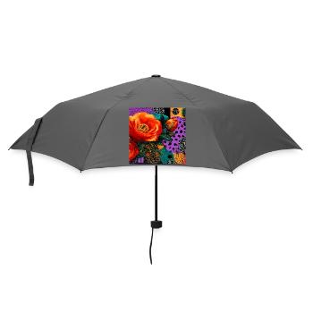 Bright Flowers on Abstract Background - Umbrella (small) - grey - Front