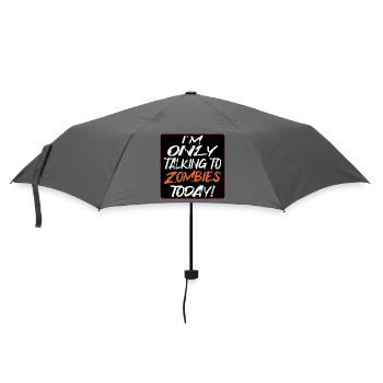 Halloween-Zitat Zombies Talk - Regenschirm (klein) - Grau - Vorne