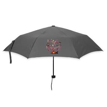 "Trick or Treat" – Trendy & fun Halloween slogan - Umbrella (small) - grey - Front