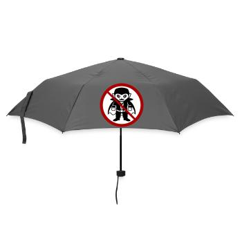 Kein Vampir! Lustiges Verbotsschild Halloween - Regenschirm (klein) - Grau - Vorne