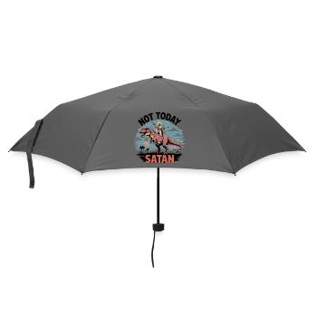 Not Today, Satan - Funny Jesus T-Shirt - Umbrella (small) - grey - Front