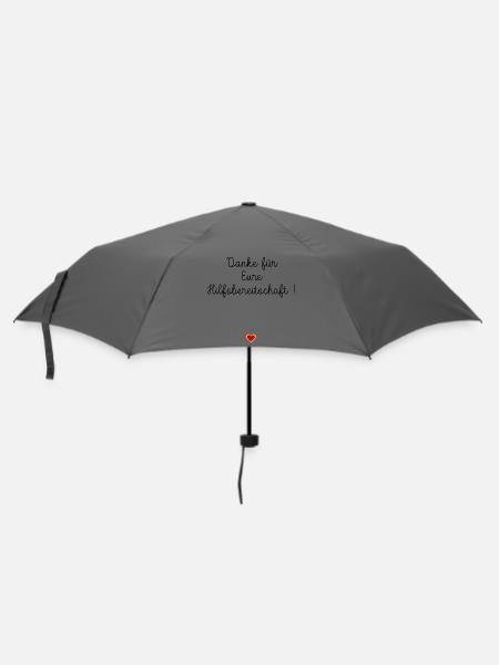Herz Danke Hilfsbereitschaft - Regenschirm (klein) - Grau