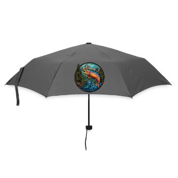 Rainbow Trout – Colourful Angler & Nature Motif - Umbrella (small) - grey - Front