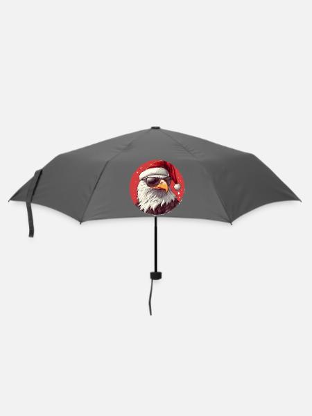 Adler Santa mit Sonnenbrille - Regenschirm (klein) - Grau