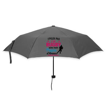 Rugby-Papa in Pink Heart - Regenschirm (klein) - Grau - Vorne